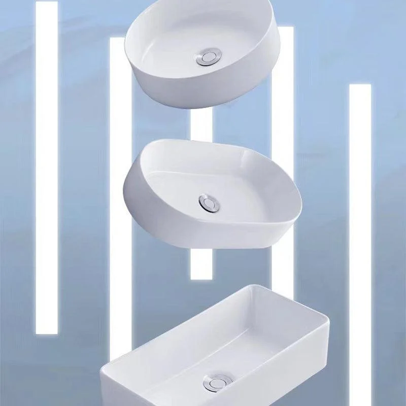 Modern Vessel Bathroom Sink Porcelain White Wash Stand for Bathroom -Bathlova