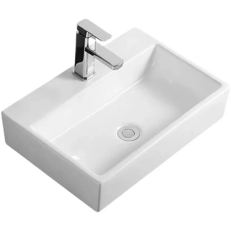 Modern Vessel Bathroom Sink Porcelain White Wash Stand for Bathroom -Bathlova