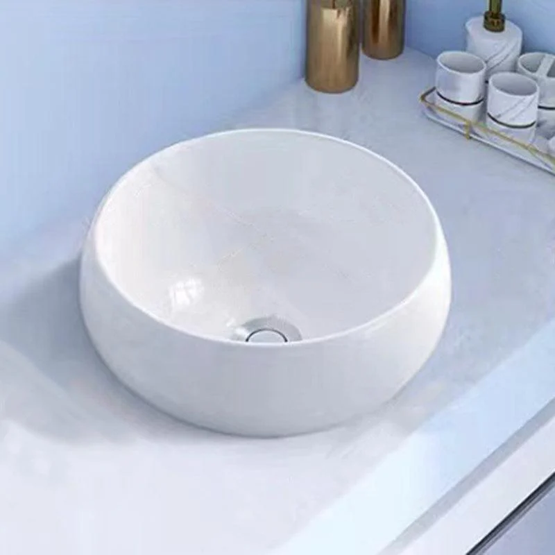 Modern Vessel Bathroom Sink Porcelain White Wash Stand for Bathroom -Bathlova