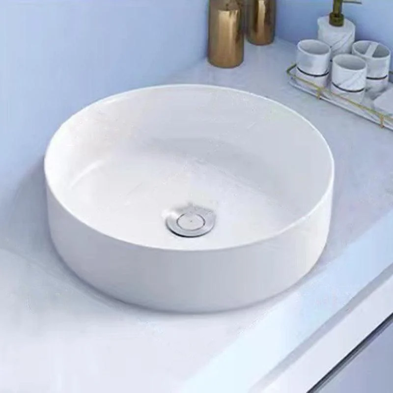 Modern Vessel Bathroom Sink Porcelain White Wash Stand for Bathroom -Bathlova