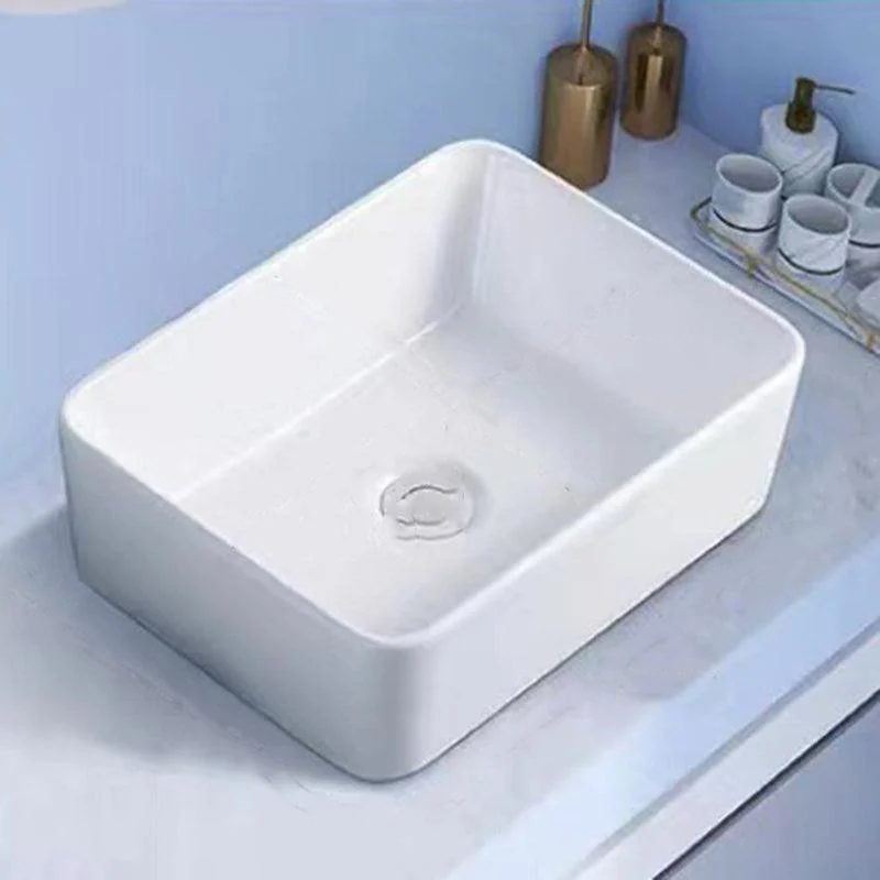 Modern Vessel Bathroom Sink Porcelain White Wash Stand for Bathroom -Bathlova