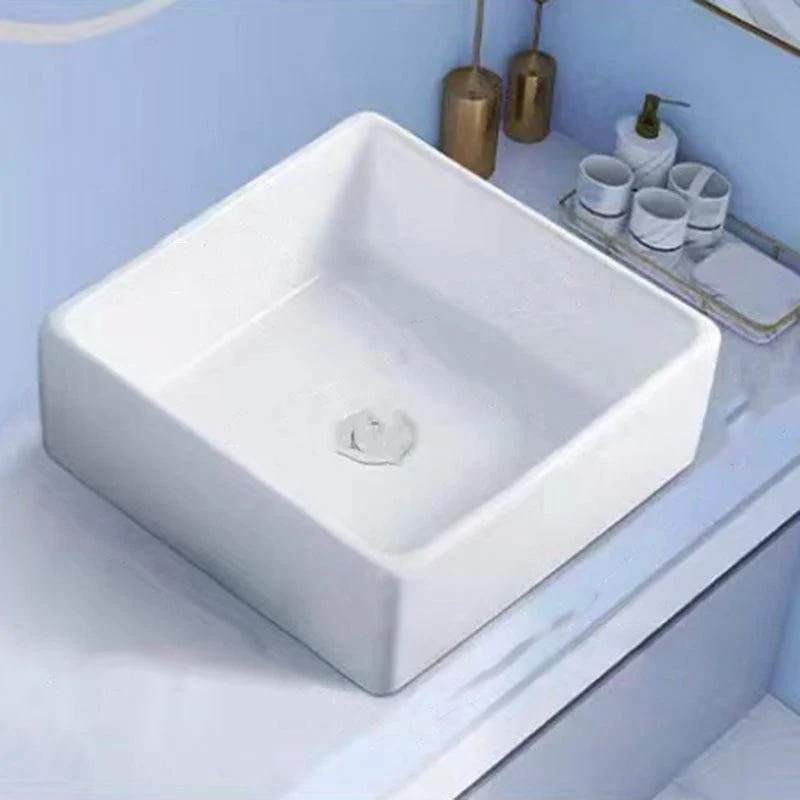 Modern Vessel Bathroom Sink Porcelain White Wash Stand for Bathroom -Bathlova