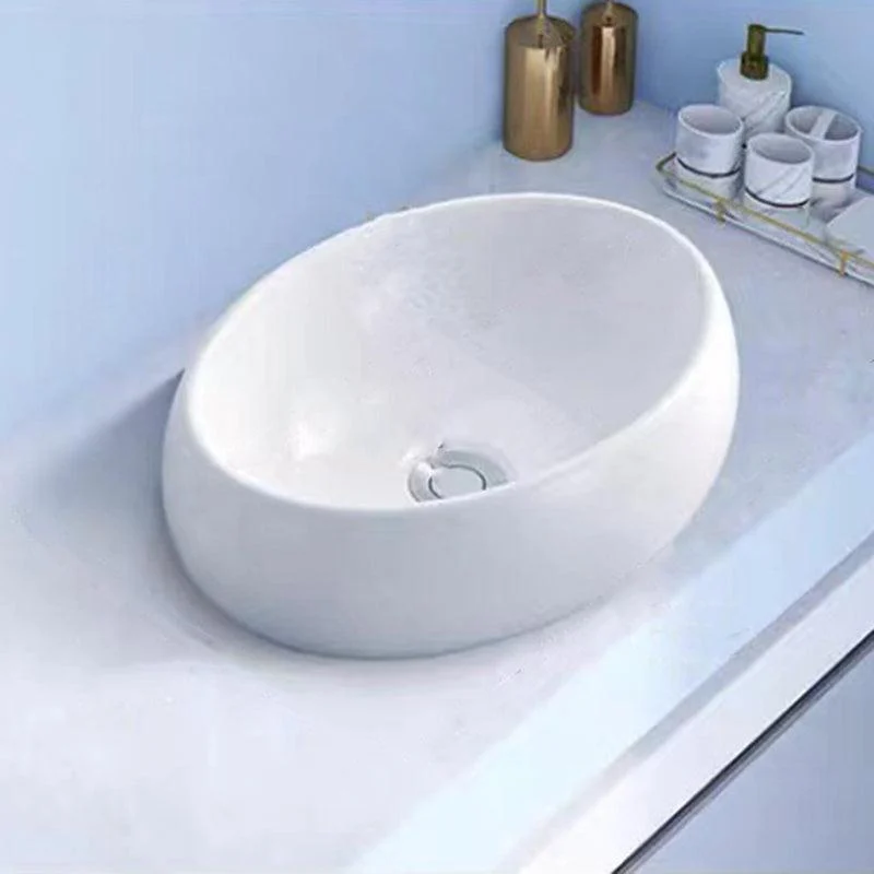 Modern Vessel Bathroom Sink Porcelain White Wash Stand for Bathroom -Bathlova