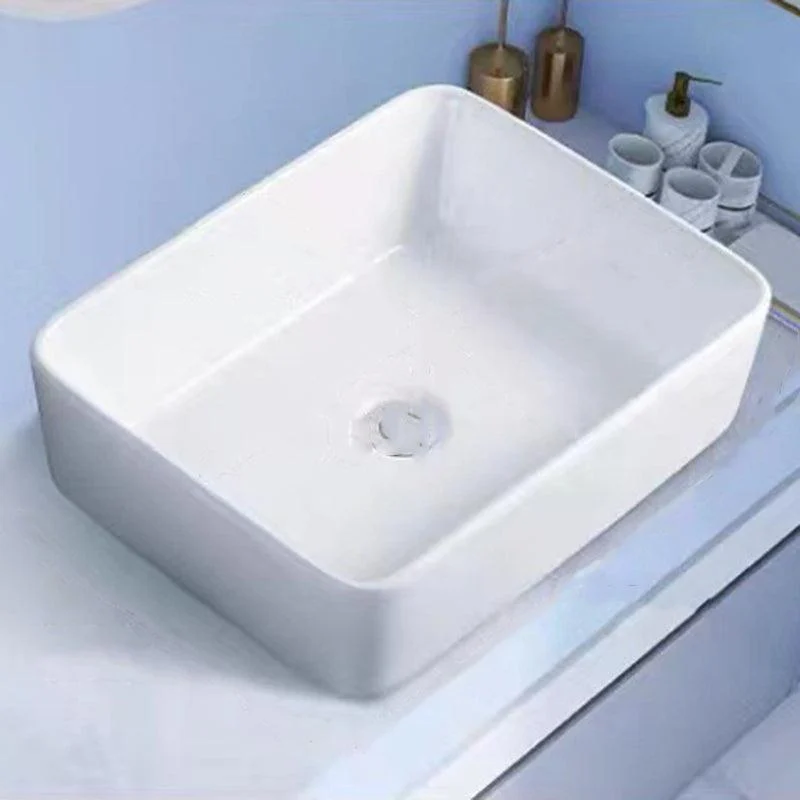 Modern Vessel Bathroom Sink Porcelain White Wash Stand for Bathroom -Bathlova