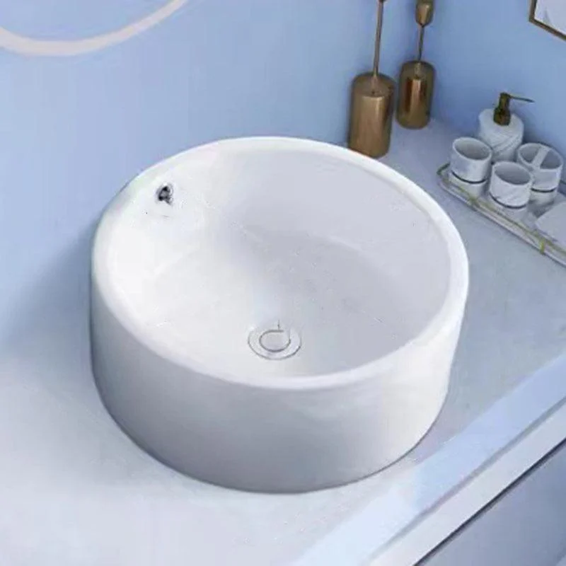 Modern Vessel Bathroom Sink Porcelain White Wash Stand for Bathroom -Bathlova