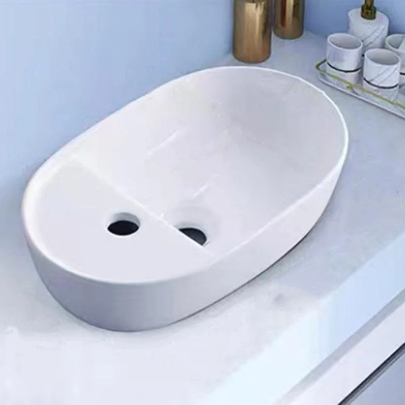 Modern Vessel Bathroom Sink Porcelain White Wash Stand for Bathroom -Bathlova