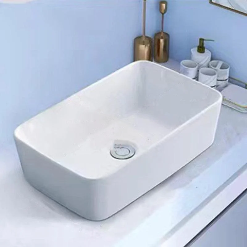 Modern Vessel Bathroom Sink Porcelain White Wash Stand for Bathroom -Bathlova