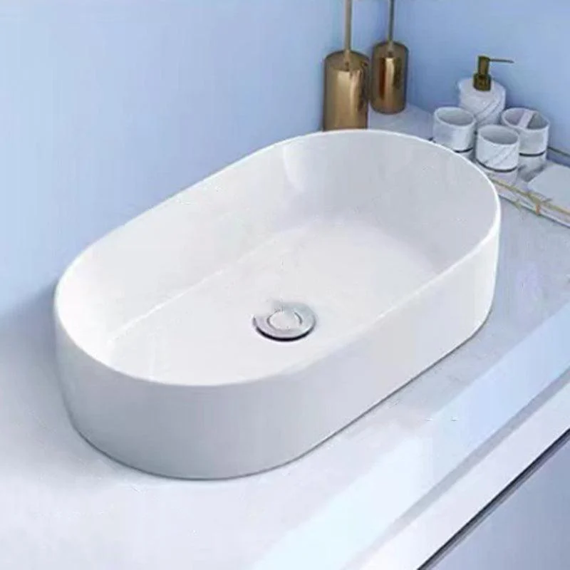 Modern Vessel Bathroom Sink Porcelain White Wash Stand for Bathroom -Bathlova