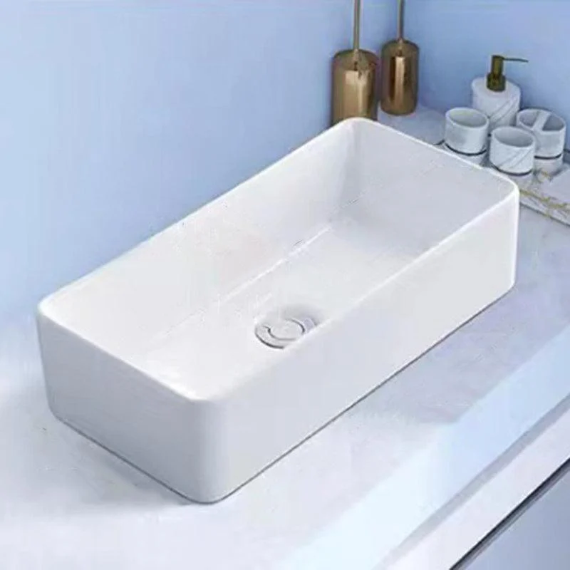 Modern Vessel Bathroom Sink Porcelain White Wash Stand for Bathroom -Bathlova