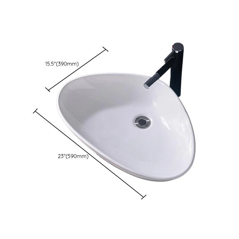 Modern Vessel Bathroom Sink Rectangular Porcelain Basin Sink (Not Include Tap) -Bathlova