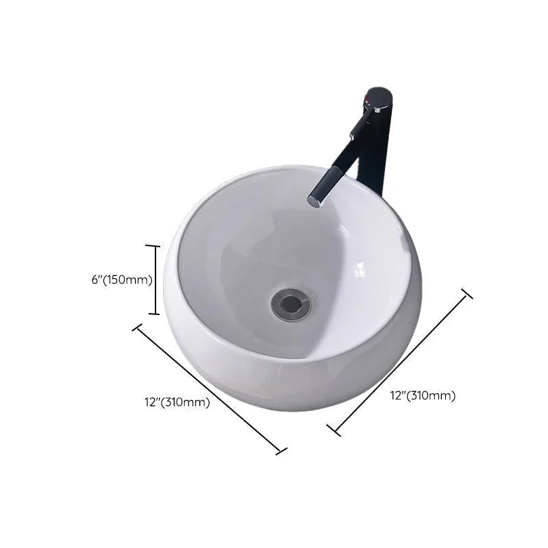 Modern Vessel Bathroom Sink Rectangular Porcelain Basin Sink (Not Include Tap) -Bathlova