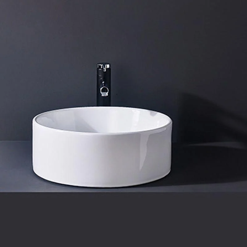 Modern Vessel Bathroom Sink Rectangular Porcelain Basin Sink (Not Include Tap) -Bathlova