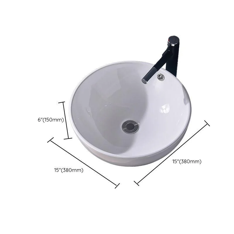 Modern Vessel Bathroom Sink Rectangular Porcelain Basin Sink (Not Include Tap) -Bathlova