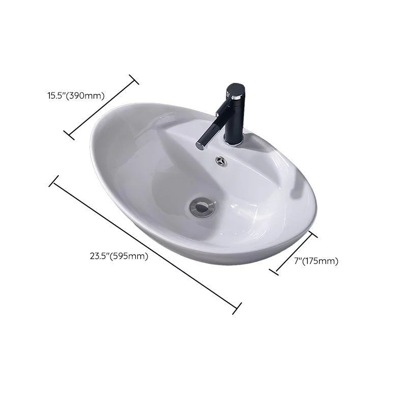 Modern Vessel Bathroom Sink Rectangular Porcelain Basin Sink (Not Include Tap) -Bathlova