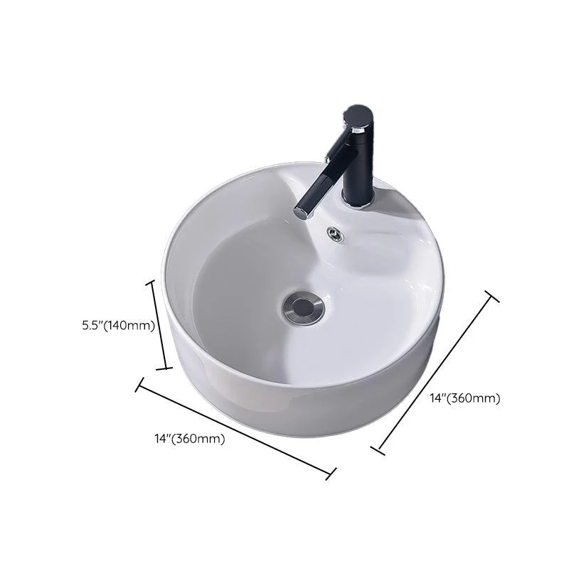 Modern Vessel Bathroom Sink Rectangular Porcelain Basin Sink (Not Include Tap) -Bathlova