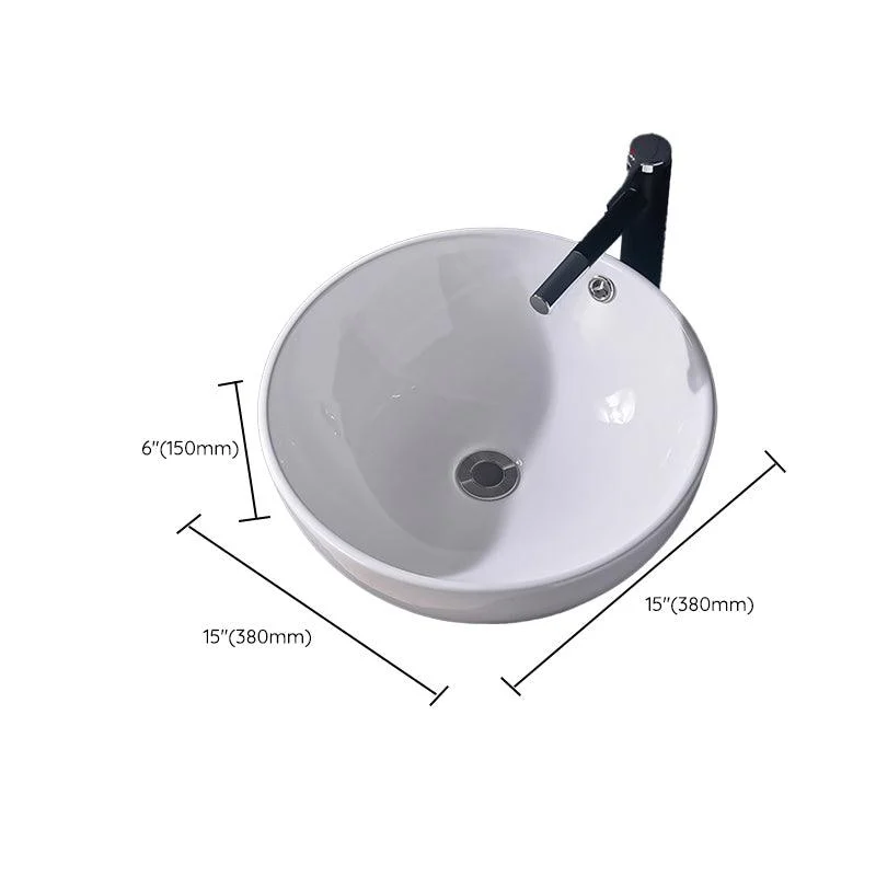 Modern Vessel Bathroom Sink Rectangular Porcelain Basin Sink (Not Include Tap) -Bathlova