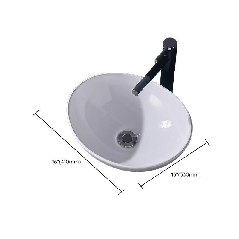 Modern Vessel Bathroom Sink Rectangular Porcelain Basin Sink (Not Include Tap) -Bathlova