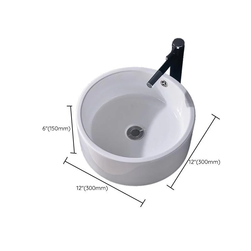 Modern Vessel Bathroom Sink Rectangular Porcelain Basin Sink (Not Include Tap) -Bathlova