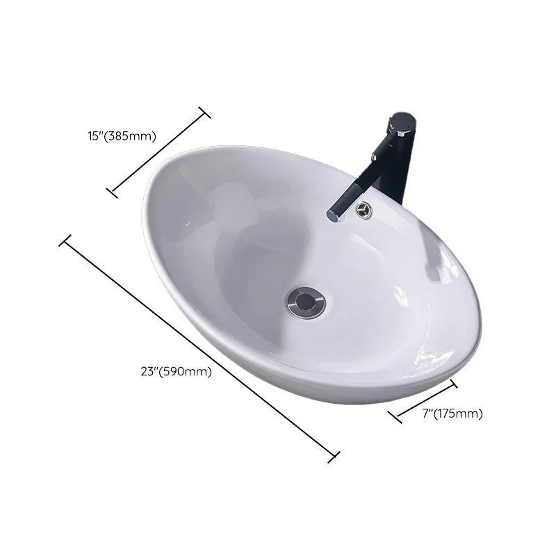 Modern Vessel Bathroom Sink Rectangular Porcelain Basin Sink (Not Include Tap) -Bathlova