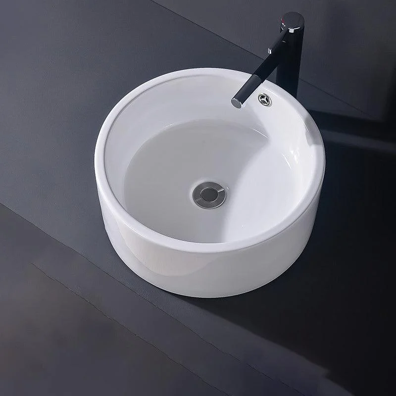 Modern Vessel Bathroom Sink Rectangular Porcelain Basin Sink (Not Include Tap) -Bathlova