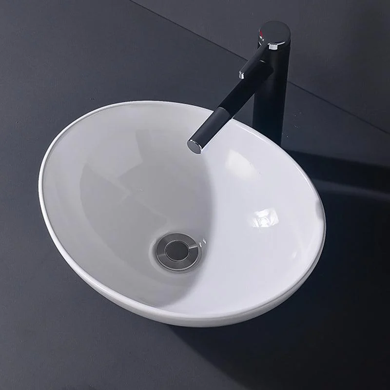 Modern Vessel Bathroom Sink Rectangular Porcelain Basin Sink (Not Include Tap) -Bathlova