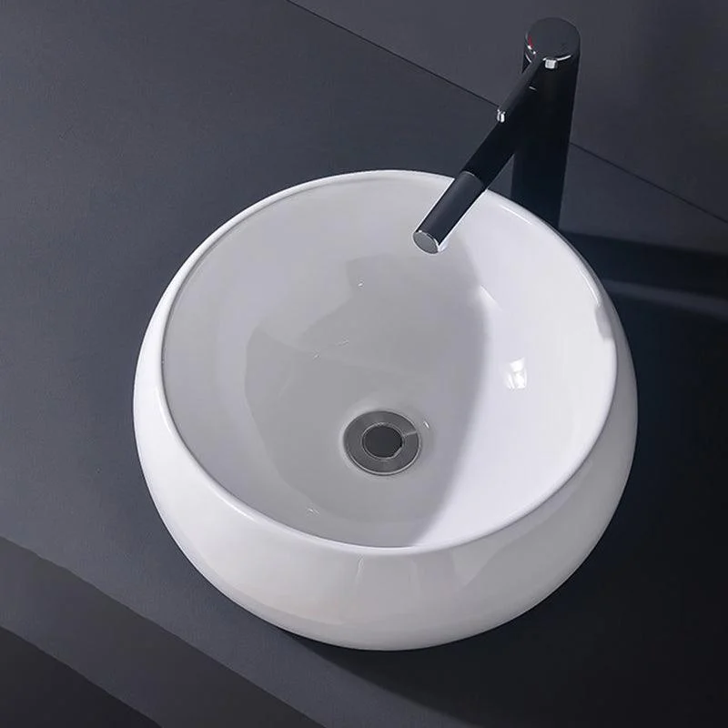 Modern Vessel Bathroom Sink Rectangular Porcelain Basin Sink (Not Include Tap) -Bathlova