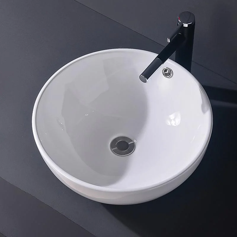 Modern Vessel Bathroom Sink Rectangular Porcelain Basin Sink (Not Include Tap) -Bathlova