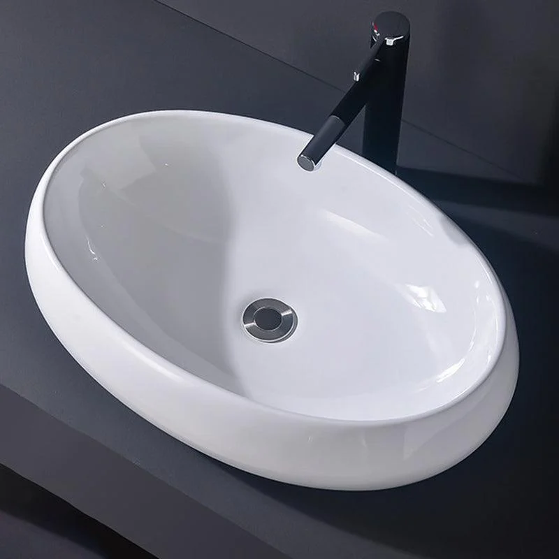 Modern Vessel Bathroom Sink Rectangular Porcelain Basin Sink (Not Include Tap) -Bathlova