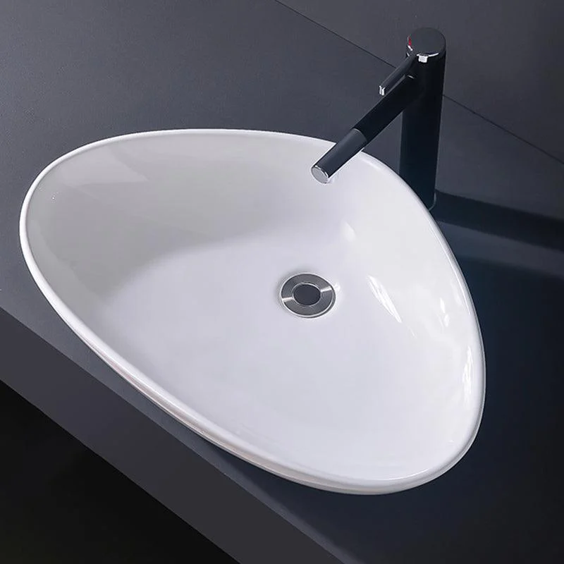 Modern Vessel Bathroom Sink Rectangular Porcelain Basin Sink (Not Include Tap) -Bathlova