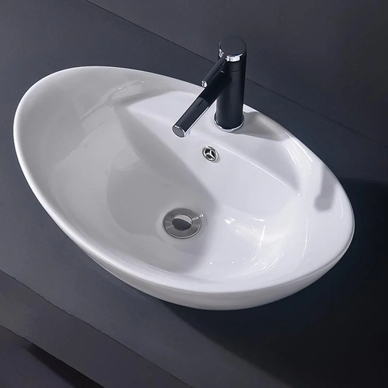 Modern Vessel Bathroom Sink Rectangular Porcelain Basin Sink (Not Include Tap) -Bathlova