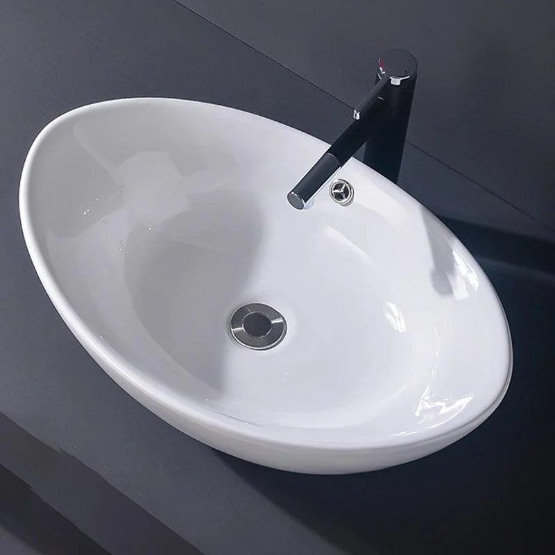 Modern Vessel Bathroom Sink Rectangular Porcelain Basin Sink (Not Include Tap) -Bathlova