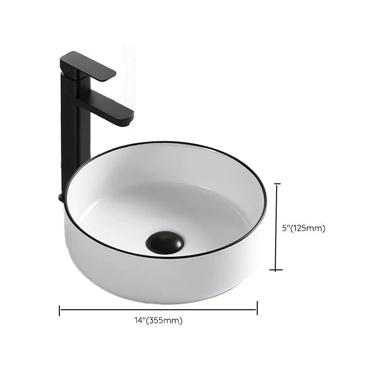 Modern Vessel Bathroom Sink Rectangular Porcelain Drain Assembly and Tap Wash Stand -Bathlova