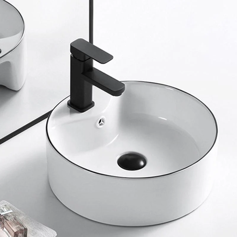 Modern Vessel Bathroom Sink Rectangular Porcelain Drain Assembly and Tap Wash Stand -Bathlova