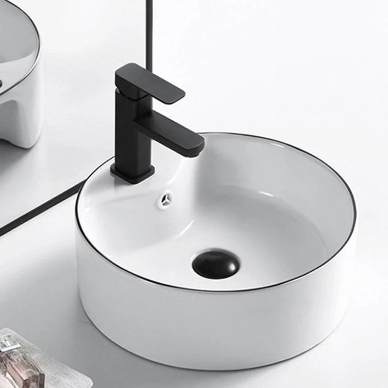 Modern Vessel Bathroom Sink Rectangular Porcelain Drain Assembly and Tap Wash Stand -Bathlova