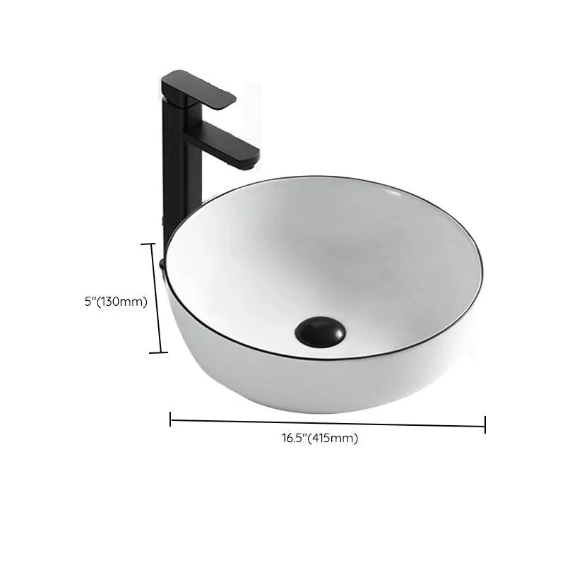 Modern Vessel Bathroom Sink Rectangular Porcelain Drain Assembly and Tap Wash Stand -Bathlova