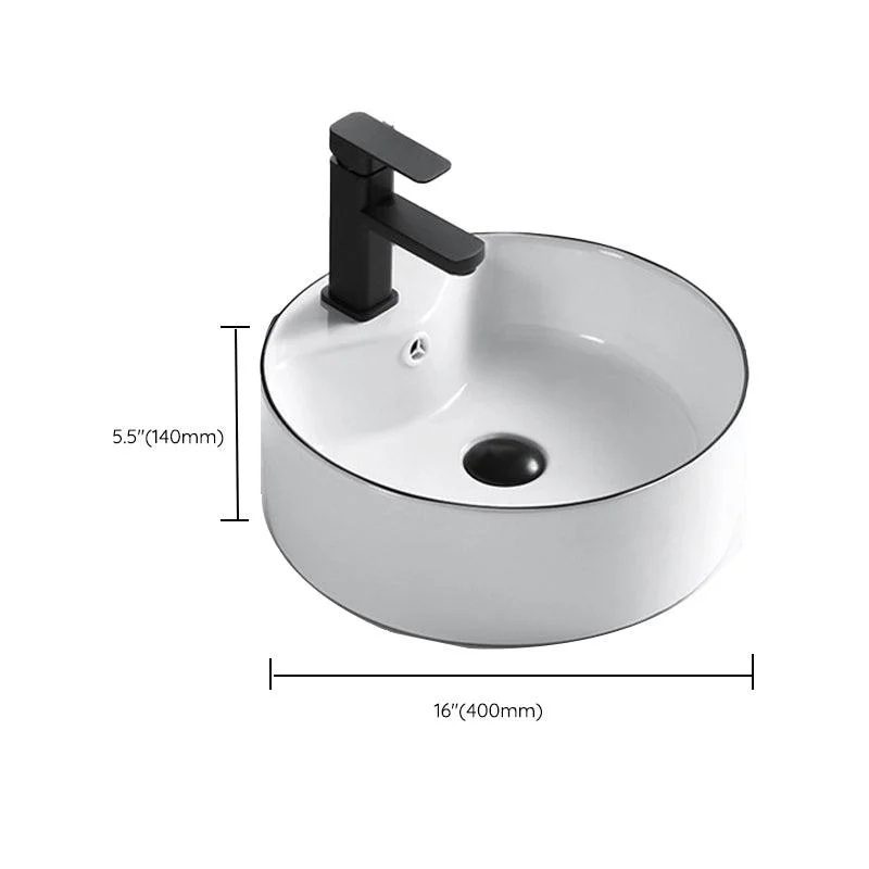 Modern Vessel Bathroom Sink Rectangular Porcelain Drain Assembly and Tap Wash Stand -Bathlova