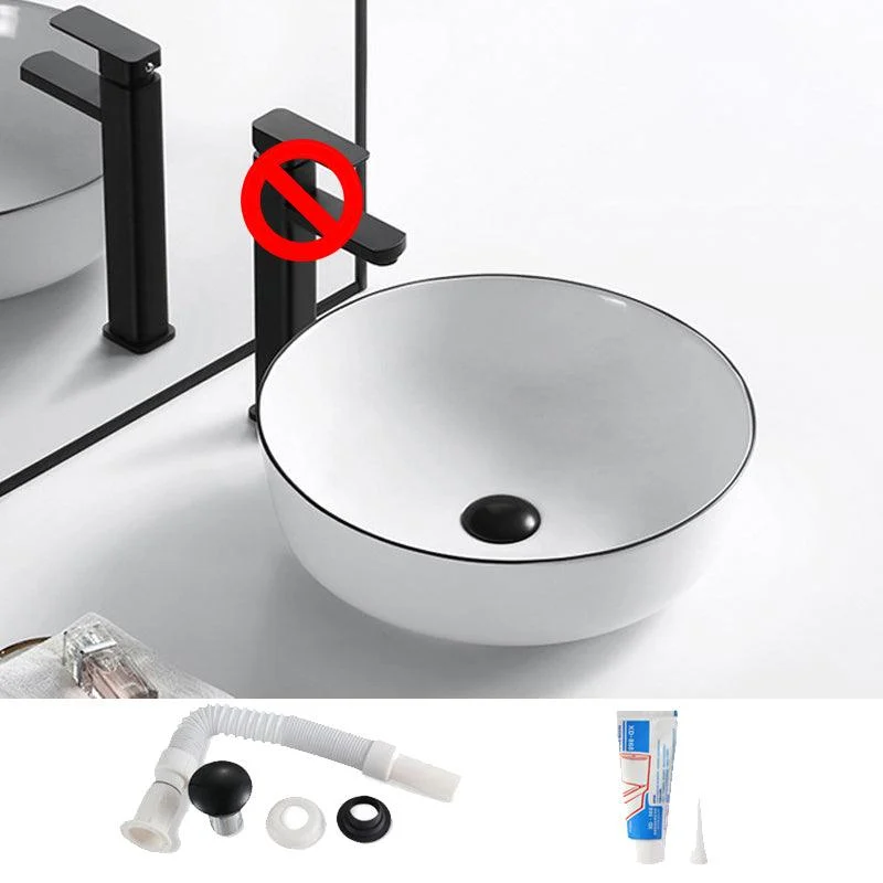 Modern Vessel Bathroom Sink Rectangular Porcelain Drain Assembly and Tap Wash Stand -Bathlova