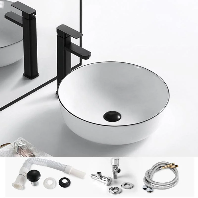 Modern Vessel Bathroom Sink Rectangular Porcelain Drain Assembly and Tap Wash Stand -Bathlova