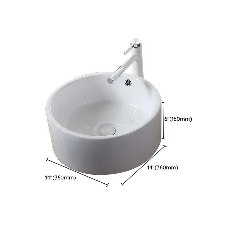 Modern Vessel Bathroom Sink Rectangular Porcelain Drain Vessel Sink(Not Included Tap) -Bathlova