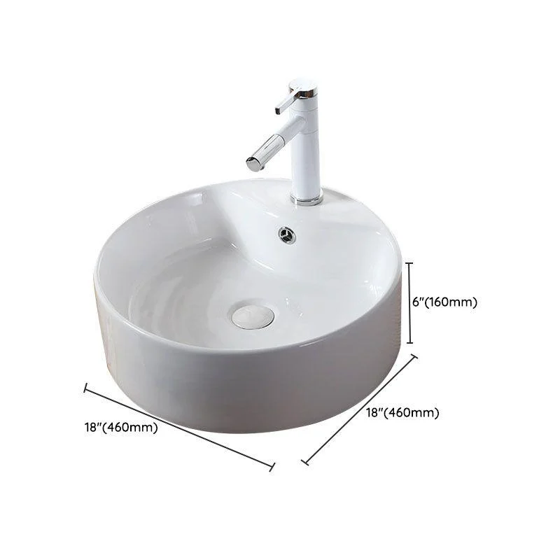 Modern Vessel Bathroom Sink Rectangular Porcelain Drain Vessel Sink(Not Included Tap) -Bathlova