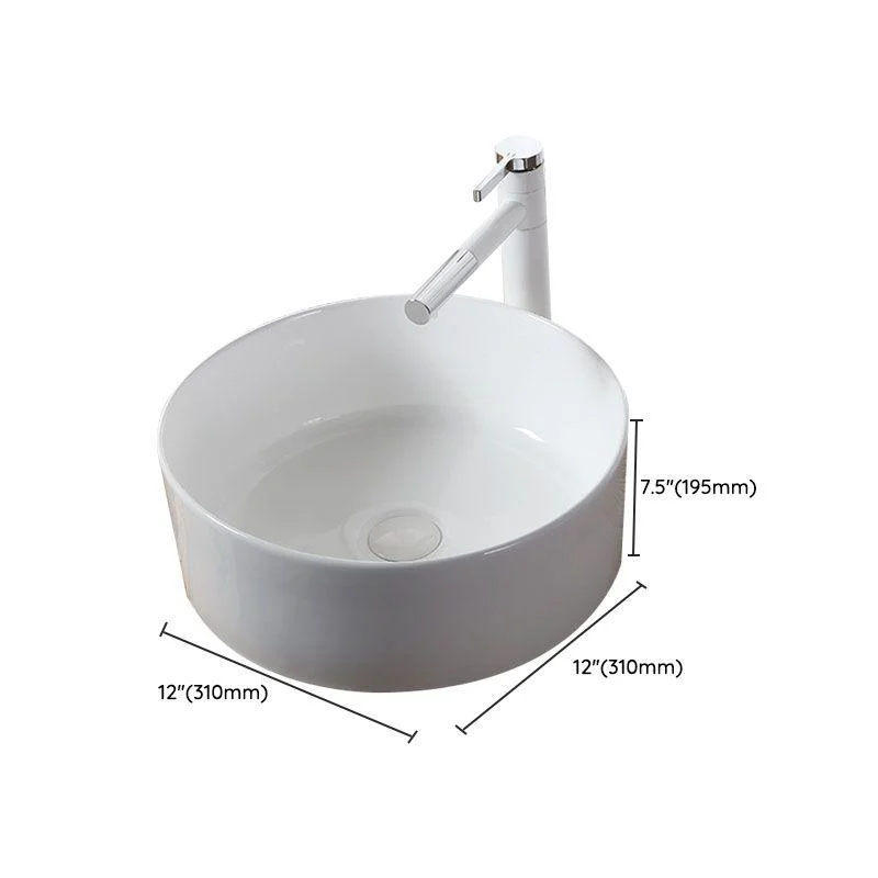 Modern Vessel Bathroom Sink Rectangular Porcelain Drain Vessel Sink(Not Included Tap) -Bathlova