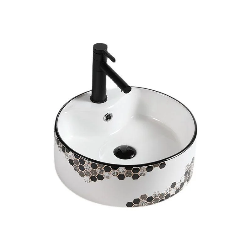 Modern Vessel Bathroom Sink Rectangular Porcelain with Pop-Up Drain Vessel Lavatory Sink -Bathlova