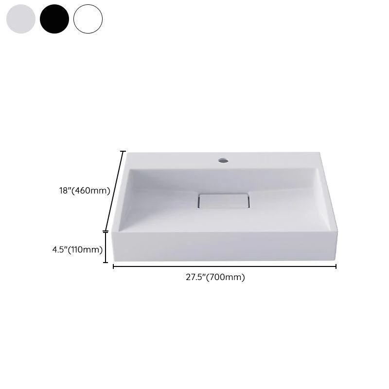 Modern Vessel Bathroom Sink Rectangular Single Tap Hole Wash Stand(not Included Tap) -Bathlova