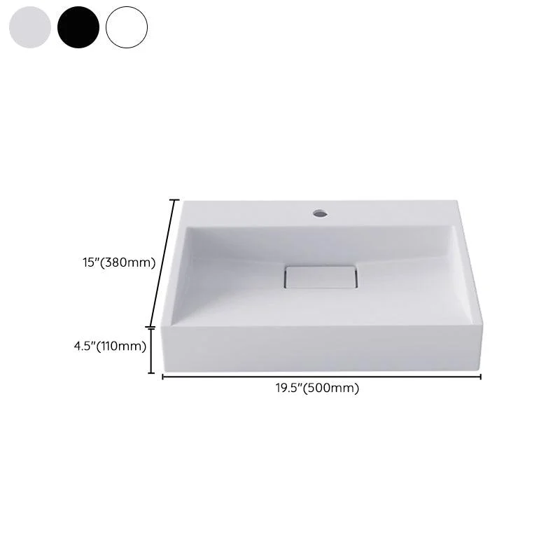 Modern Vessel Bathroom Sink Rectangular Single Tap Hole Wash Stand(not Included Tap) -Bathlova