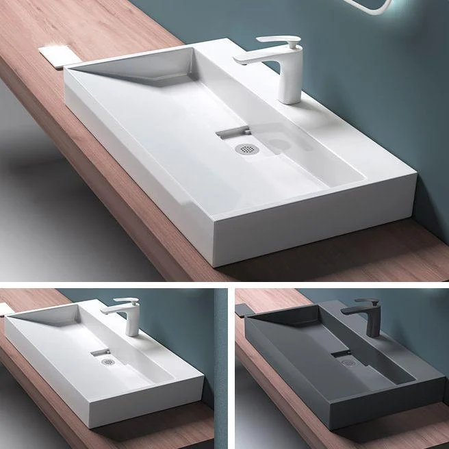 Modern Vessel Bathroom Sink Rectangular Single Tap Hole Wash Stand(not Included Tap) -Bathlova