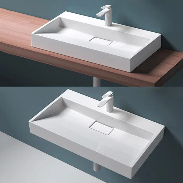 Modern Vessel Bathroom Sink Rectangular Single Tap Hole Wash Stand(not Included Tap) -Bathlova