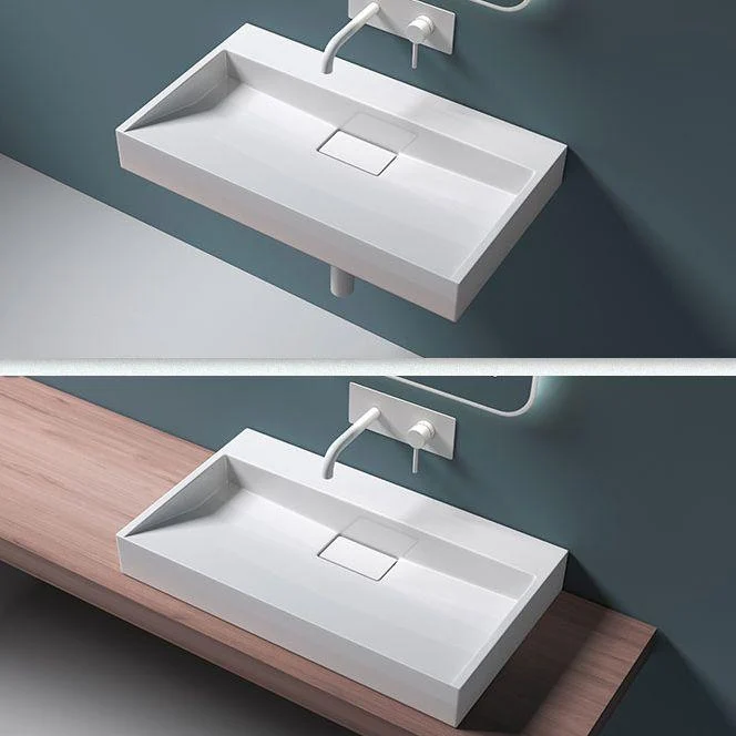 Modern Vessel Bathroom Sink Rectangular Single Tap Hole Wash Stand(not Included Tap) -Bathlova