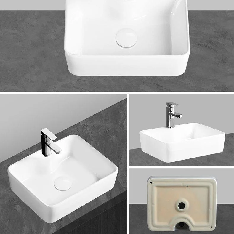 Modern Vessel Bathroom Sink Round Porcelain with Overflow Vessel Lavatory Sink -Bathlova