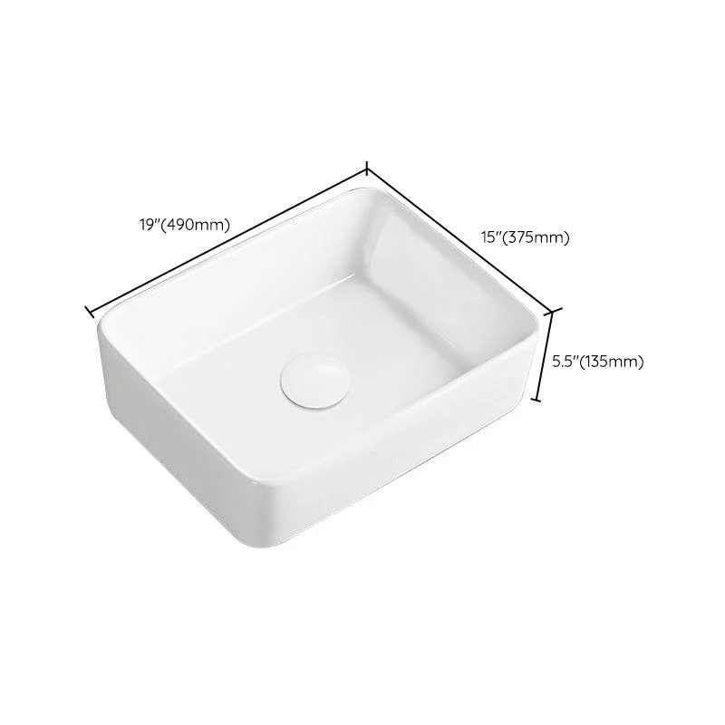 Modern Vessel Bathroom Sink Round Porcelain with Overflow Vessel Lavatory Sink -Bathlova