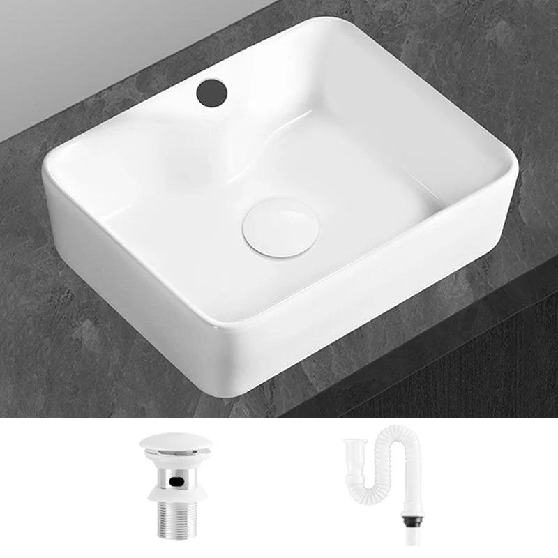 Modern Vessel Bathroom Sink Round Porcelain with Overflow Vessel Lavatory Sink -Bathlova